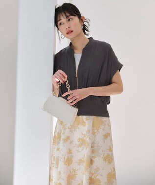 ANY SIS 【洗える】シアージレ ブルゾン チャコール