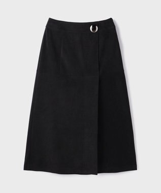 GRACE CONTINENTAL フェイクスウェードフレアスカート ブラック