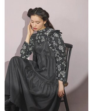 Green Parks ■ＥＳＣＡＲ　フリルキャミティアードワンピース Black