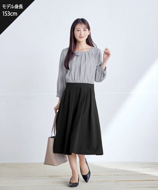 Tiaclasse L 【ダブルクロス】シフォンドッキングワンピース ブラック