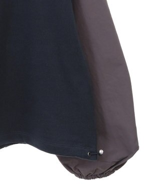 AMERICAN HOLIC 異素材ギャザースリーブミニ裏毛プルオーバ Navy