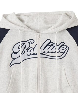 WEGO カレッジロゴラグランジップパーカー ネイビー