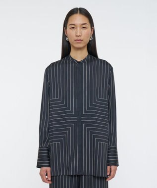 ジオメトリック アニメーション　ロングスリーブブラウス