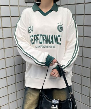 WEGO ゲームグラフィックビッグスウェット ホワイトアイボリー