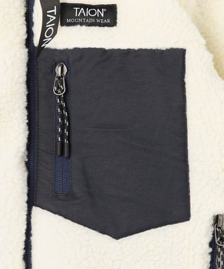 UNFILO 【120-150cm】TAION リバーシブルボア ダウンジャケット(UNISEX) ネイビー×アイボリー