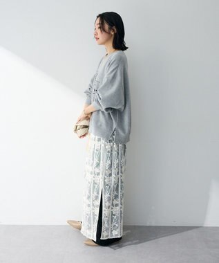 Green Parks オーバーサイズロゴ裏毛プルオーバー Gray Mixture