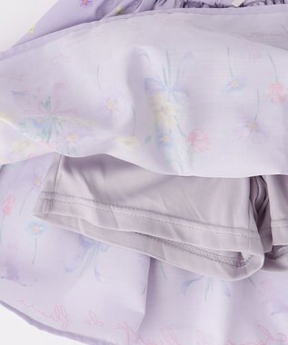 ANY KIDS フラワー ブーケ プリント スカパン ラベンダー系