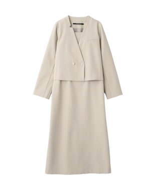 YECCA VECCA 【2点SET】ショートジャケットセットキャミワンピース Light Beige