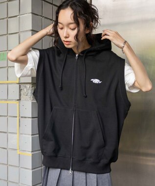 WEGO 【ユニセックス着用ITEM/MLサイズ展開】ノースリジップパーカー ブラック