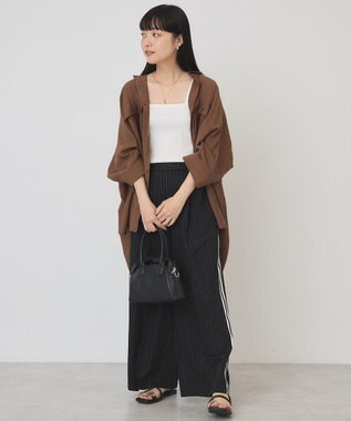 AMERICAN HOLIC 【予約】【WEB限定】接触冷感Wポケットシャツチュニック Brown
