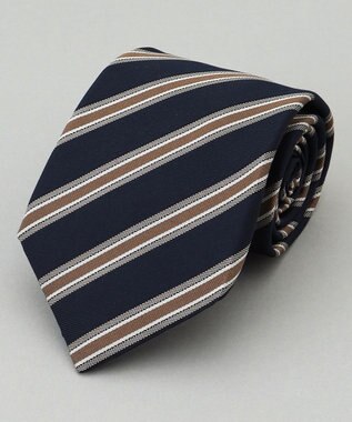 GOTAIRIKU  GOTAIRIKU別注【日本製】シルク ネクタイ_レジメンタル柄 ネイビー×ブラウン