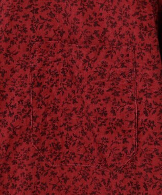JOSEPH ABBOUD 【ソフトな着心地/I単品羽織にも】 コーデュロイフラワープリント シャツ レッド系5