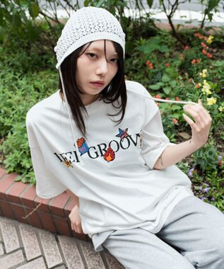 WEGO 【ユニセックス着用ITEM/機能T】接触冷感モチーフ刺繍グラフィックT（SS） ホワイト