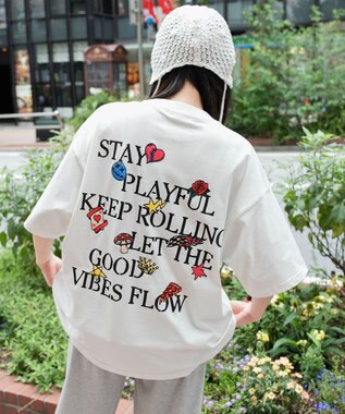 WEGO 【ユニセックス着用ITEM/機能T】接触冷感モチーフ刺繍グラフィックT（SS） ホワイト