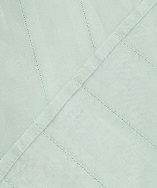 23区 L 【洗える】カラミストライプ パフスリーブ ブラウス ペールグリーン