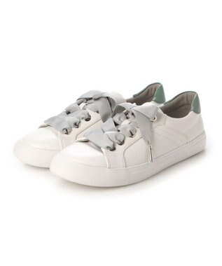 MODE ET JACOMO <carino>【レイン対応】【軽量】リボンスニーカー ホワイトコンビ