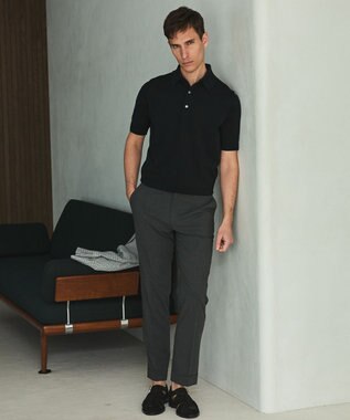 GOTAIRIKU 毎日の仕事着に【洗濯機可】テーラード DRESS BIZ ニットポロ ブラック系