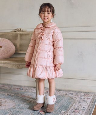 ANY KIDS 【フード取り外し/洗濯機可能】Aラインコート ピンク