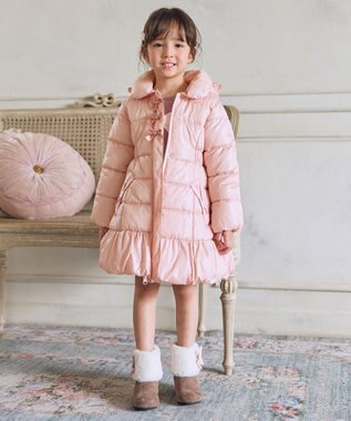 ANY KIDS 【フード取り外し/洗濯機可能】Aラインコート ピンク