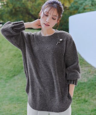 Tiaclasse 袖タックニットプルオーバー