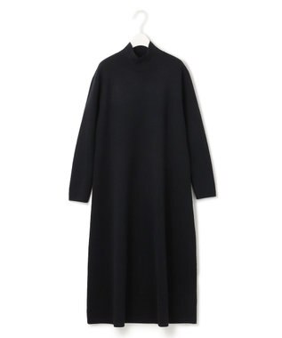 ICB ウールブレンドスムース ハイネックワンピース ブラック系
