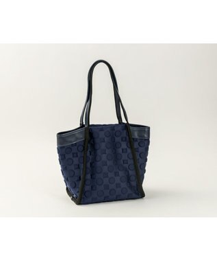 MIYABIYA 【撥水加工】La quoh with kirakaracho 南蛮七宝エンボスボンディング 肩かけトート 瑠璃紺(ネイビー)