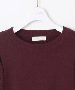 ANY SIS 【洗える】フリルスリーブ ニット ブラウン