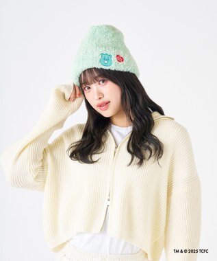 MOONBAT Care Bears(ケアベア) ボリュームへアリービーニー ニット帽 帽子 手洗い可能 ミントグリーン