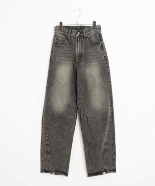 WEGO ヴィンテージウォッシュカーブデニムパンツ ブラックその他