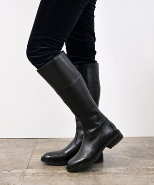 Pointer 本革ベーシック 裏起毛 ロングブーツ ブラック