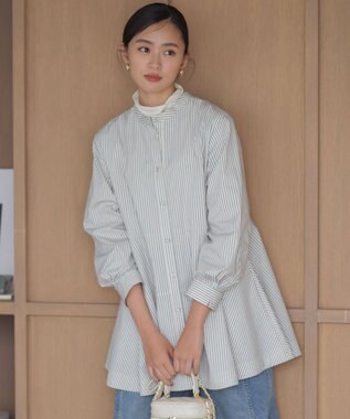 組曲 S 【前後着用可】コンパクトシャーティング チュニックブラウス