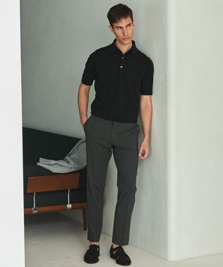 GOTAIRIKU 毎日の仕事着に【洗濯機可】テーラード DRESS BIZ ニットポロ ブラック系