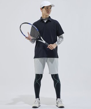 CW-X 【MEN】 CW-X ストレッチポロシャツ スポーツウェア 半袖 3分袖 メッシュ素材 ムレにくい 夏 メンズ DLO131 /ワコール ブラック