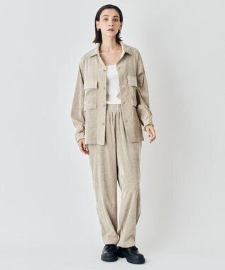 UNFILO MENS 【男女兼用】リラックス コーデュロイ ギャザーパンツ ベージュ