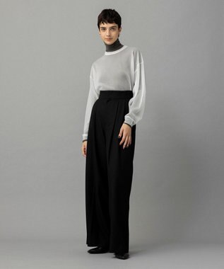 NAVE 【Nave・洗える】スパントロ ワイドラップパンツ ブラック系