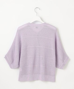J.PRESS LADIES L 【洗える】PATTERN MESH ドルマンスリーブ カーディガン ラベンダー系