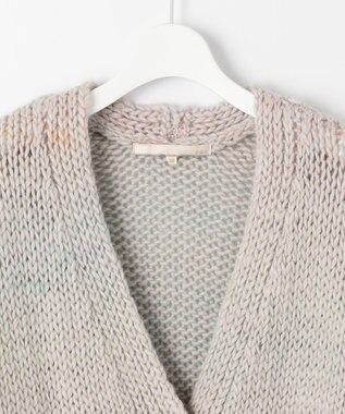 自由区 【Sサイズ有】ボタニカルダイ Vネックカーディガン ベージュ系1