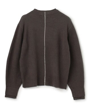 BEIGE， 【洗える】BERTAINA /  配色リンキングクルーネックニット C.Gray×Ecru