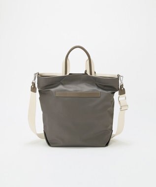 TOPKAPI 【TREASURE TOPKAPI】ストライプハンドル ナイロン 縦型 2way トートバッグ A4対応 ダークグレー