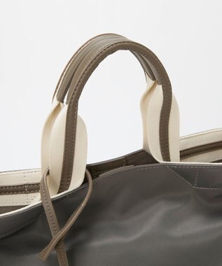 TOPKAPI 【TREASURE TOPKAPI】ストライプハンドル ナイロン 縦型 2way トートバッグ A4対応 ダークグレー