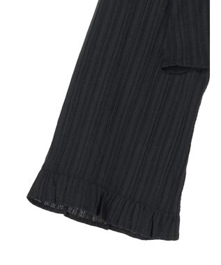 earth music&ecology フリル切替えショートブラウス Black