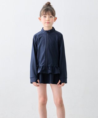 ANY KIDS 【UVカット】フリルラッシュガード ネイビー