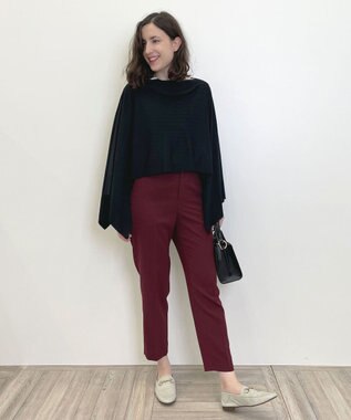 自由区 【洗える】2WAYツイル テーパードパンツ ワイン系