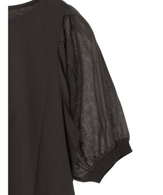 Green Parks 袖シアードッキング５分袖カットプルオーバー Brown