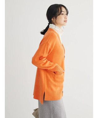 Green Parks 杢調Ｖネックカーディガン Orange