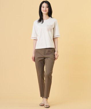 J.PRESS LADIES 【ご好評につき新色追加・セットアップ対応・人気素材】コットンFITTY テーパード パンツ ダークブラウン系