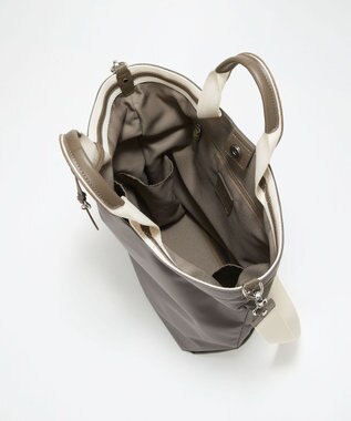 TOPKAPI 【TREASURE TOPKAPI】ストライプハンドル ナイロン 縦型 2way トートバッグ A4対応 ダークグレー