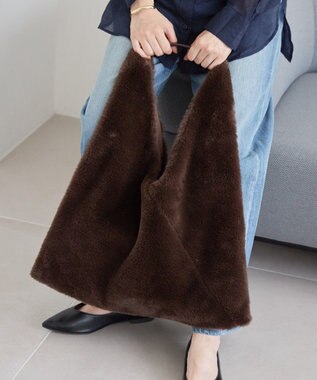 AMERICAN HOLIC フェイクファーバッグ Brown