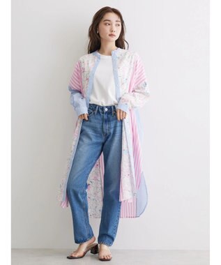 AMERICAN HOLIC Ｆｌｏｗｅｒ　×　Ｓｔｒｉｐｅシャツチュニック Pink