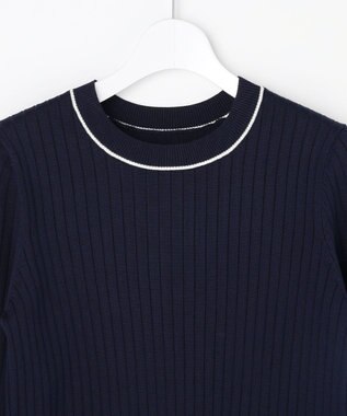 ANY SIS ラインポイント ニット ネイビー